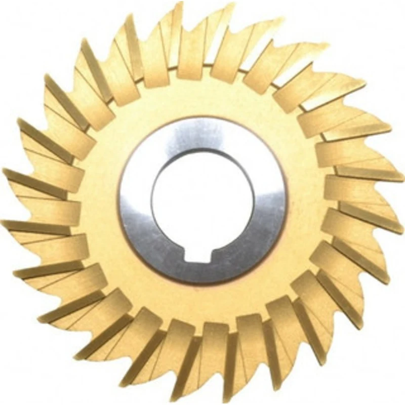 Made in USA 4 Diam x 1/4 Face Width Straight Tooth Side Milling Cutter 1 Arbor Hole, High Speed Steel, TiN Finish, 24...
